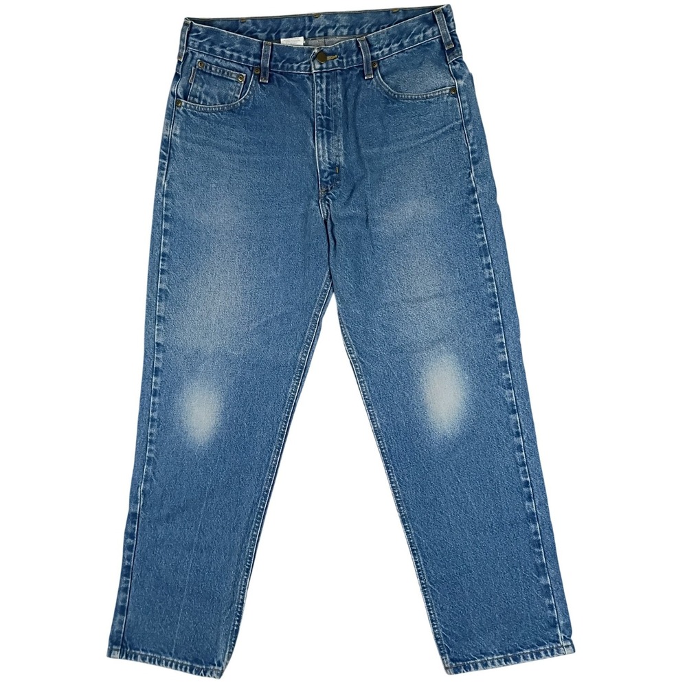 Vintage Carhartt B17DST Relaxed Fit Jeans Mens 33x30 Blue Fade Workwear Denim